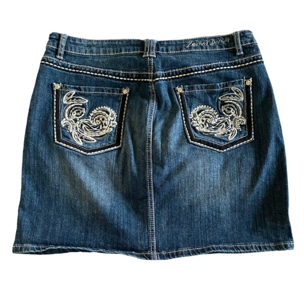 Embellished Denim Skirt Size 33/14